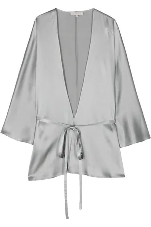 ANTONELLI Tied-waist charmeuse jacket