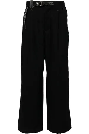 and wander Belted wool-blend trousers