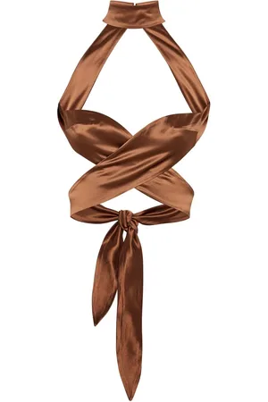 Retrofete Ross halterneck satin top