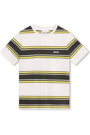 HUGO BOSS Stripe-print logo-print T-shirt