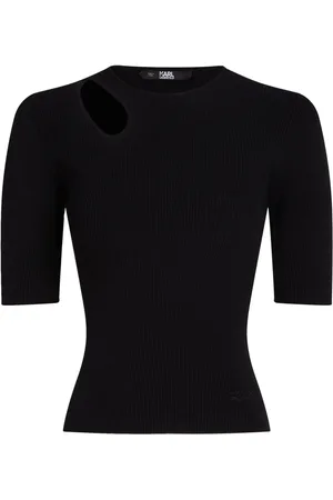 Karl Lagerfeld Cut-out ribbed-knit top