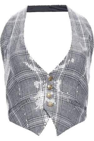 Retrofete Haddy checked halterneck top