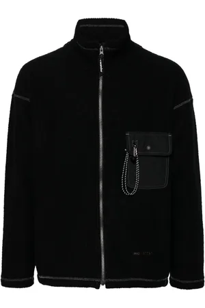 and wander Logo-embroidered fleece jacket