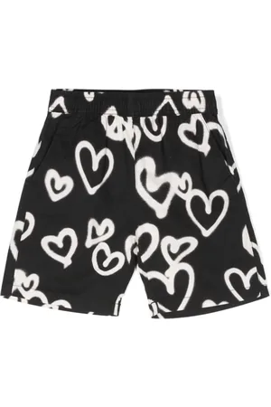 Molo Heart-print twill shorts