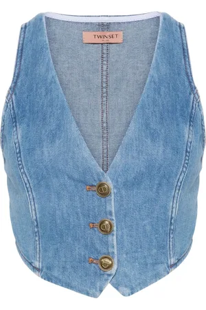 Twin-Set Button-up denim waistcoat