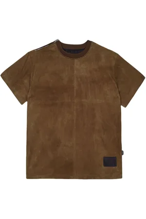 Purple Brand Perforated suede T-shirt
