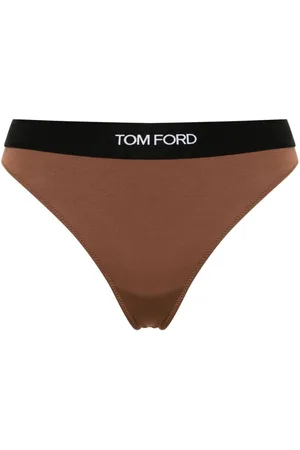 Logo mesh and velvet briefs in black - Tom Ford