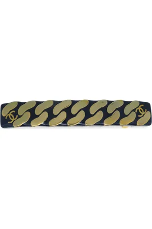 CHANEL 1997 CC-printed hair barrette
