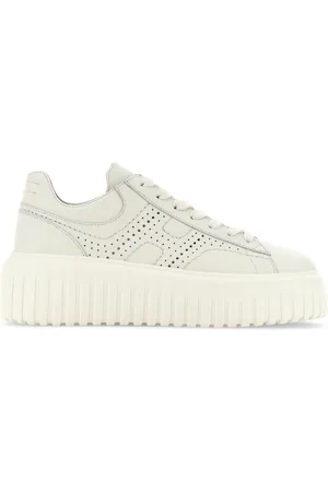 Hogan H-Stripes logo-perforated leather sneakers