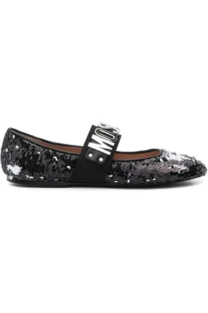 Moschino Sequinned leather ballerina shoes