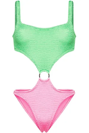 Para Mi Olivia colour-block crinkled swimsuit