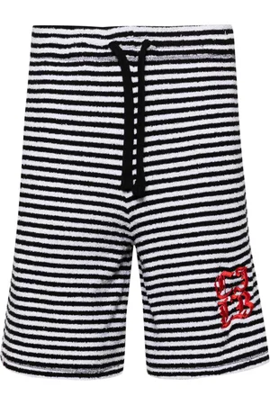 Charles Jeffrey Loverboy Striped towelling shorts