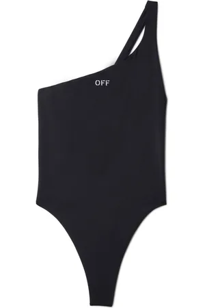 OFF-WHITE Logo-print one-shoulder swimsuit