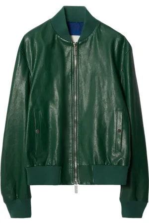 Burberry Zipped leather bomber jacket