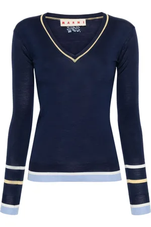 Marni Stripe-detailing fine-knitted jumper