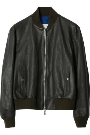 Burberry Zipped leather bomber jacket