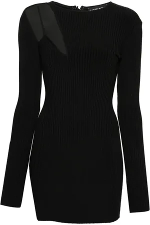 DAVID KOMA Mesh-ribbed mini dress