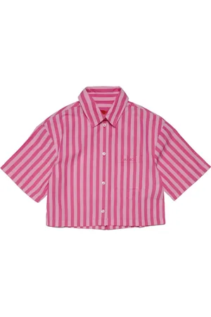 MAX&Co. Kids Logo-embroidered striped shirt