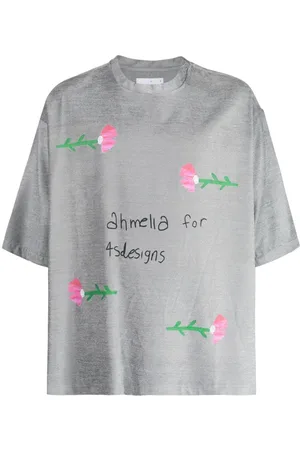 4SDESIGNS Graphic-print drop shoulder T-shirt