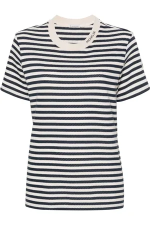Moncler Striped pointelle-knit T-shirt