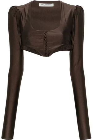 Serafini Ruffle-trim cropped top