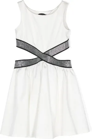 MONNALISA Rhinestone-embellished cut-out dress