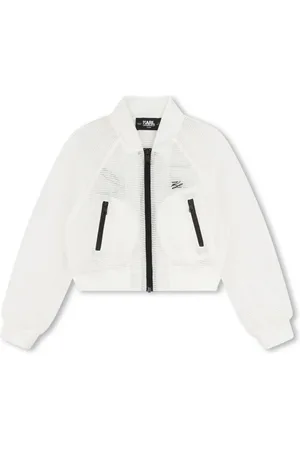 Karl Lagerfeld Logo-embroidered zip-up bomber jacket