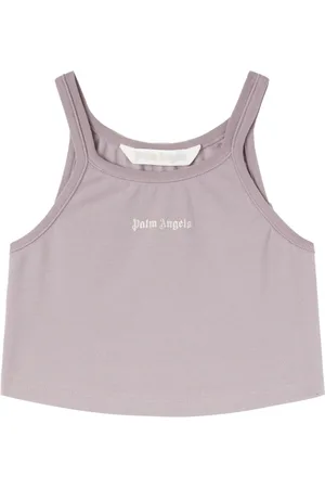 Palm Angels Logo-print cropped tank top