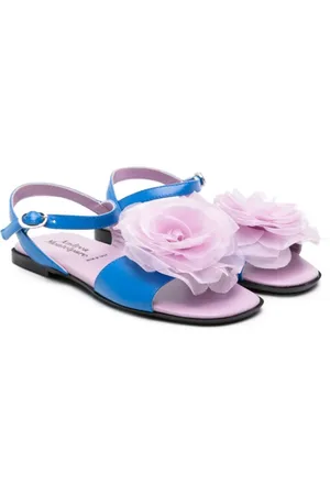 ANDREA MONTELPARE Floral-appliqué leather sandals