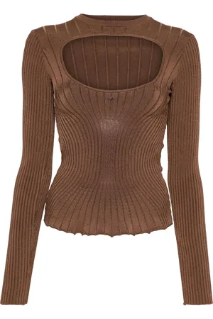 MUGLER Logo-plaque cut-out jumper