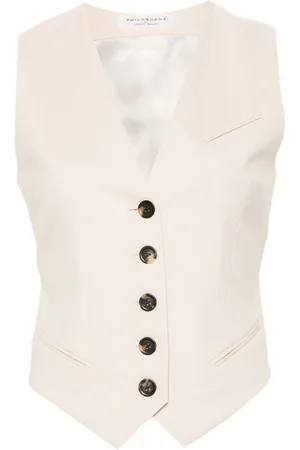 Serafini V-neck strap-detail waistcoat