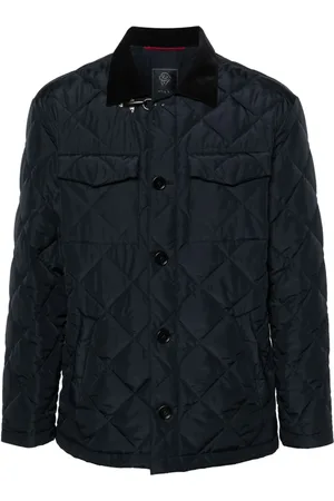FAY Corduroy-collar quilted shirt jacket