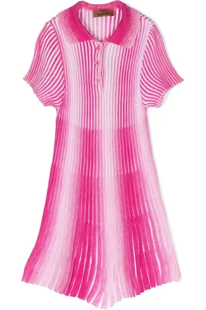 Missoni Gradient-effect ribbed polo dress