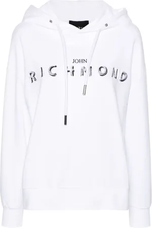 John Richmond Logo-embroidered cotton hoodie
