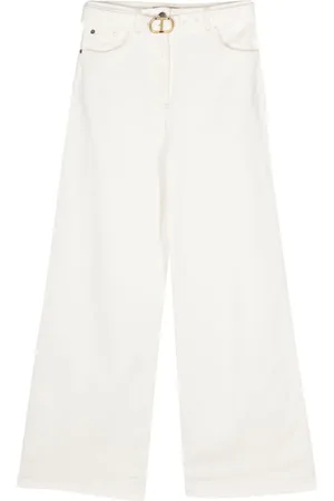 Twin-Set Mid-rise wide-leg jeans