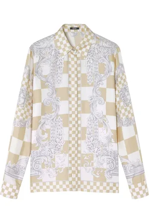 VERSACE Barocco-print checked shirt