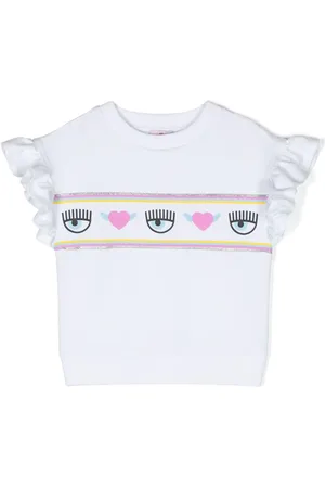 Chiara Ferragni Eyelike-motif ruffled T-shirt