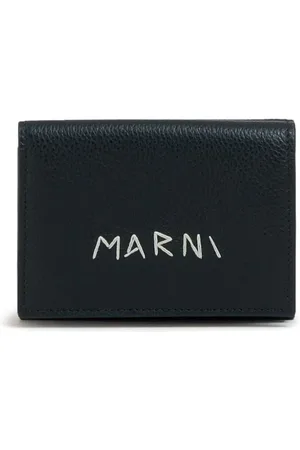 Marni Logo-embroidered leather wallet