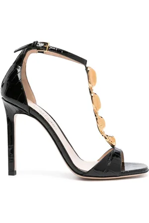 Tom Ford Chain T-Strap crocodile-embossed sandals