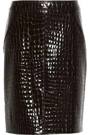 Tom Ford Crocodile-embossed leather skirt