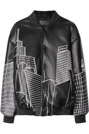 OFF-WHITE Skyline leather bomber jacket