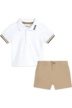 HUGO BOSS Monogram-pattern polo shorts set (set of two)