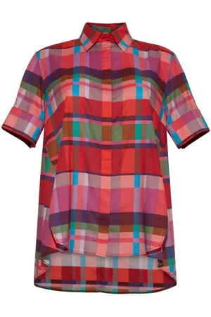 ADAM LIPPES Trapeze checked cotton-voile shirt