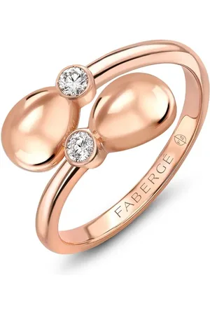 Faberge 18kt rose Essence Crossover diamonds ring
