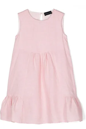 Emporio Armani Check-pattern linen dress