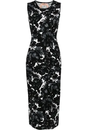 Nº21 Floral-intarsia cotton maxi dress