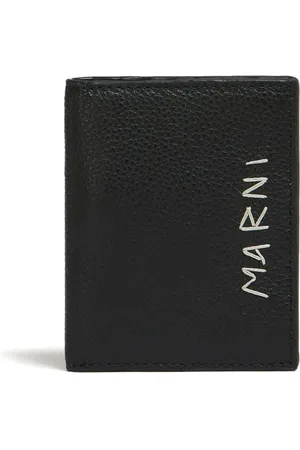 Marni Logo-stitch bi-fold leather wallet