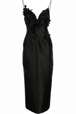 Acler Isla Column satin midi dress