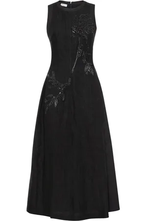 Brunello Cucinelli Floral-embellished midi dress