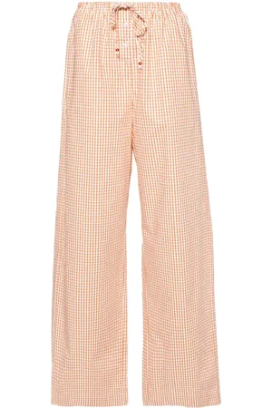 FORTE FORTE Gingham-check wide-leg trousers